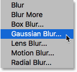Choose the Gaussian blur
