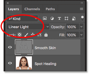 Change the blend of your latest layer from normal to linear light
