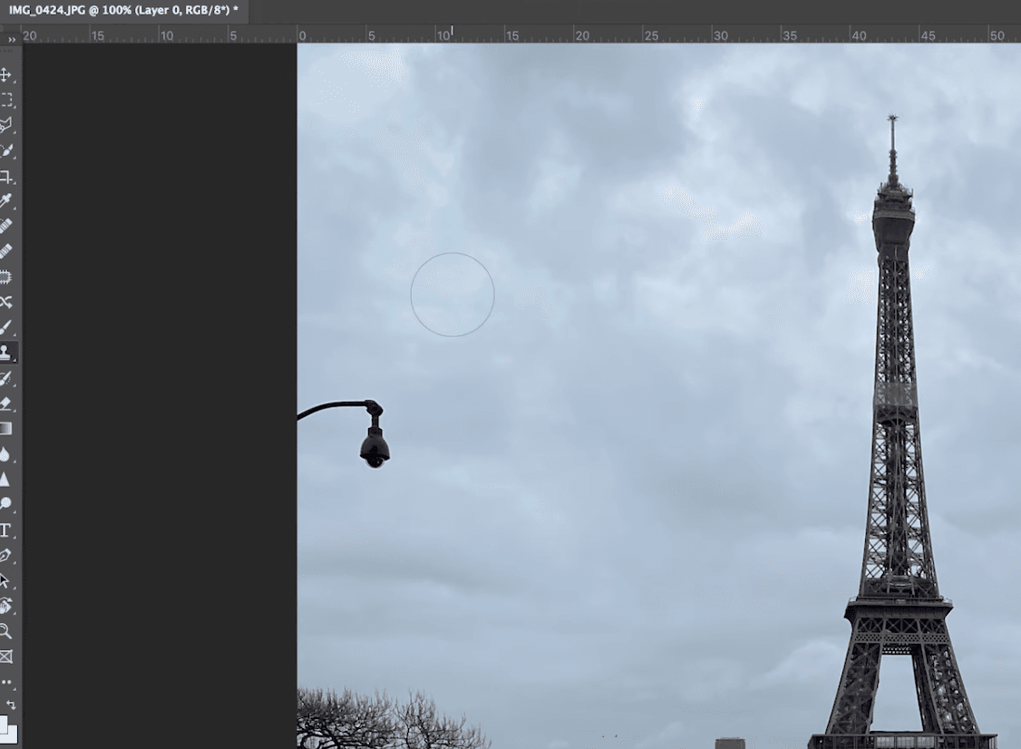 Click on the area you want to retouch