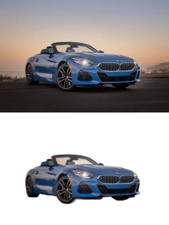 A car image as an example, Before and After