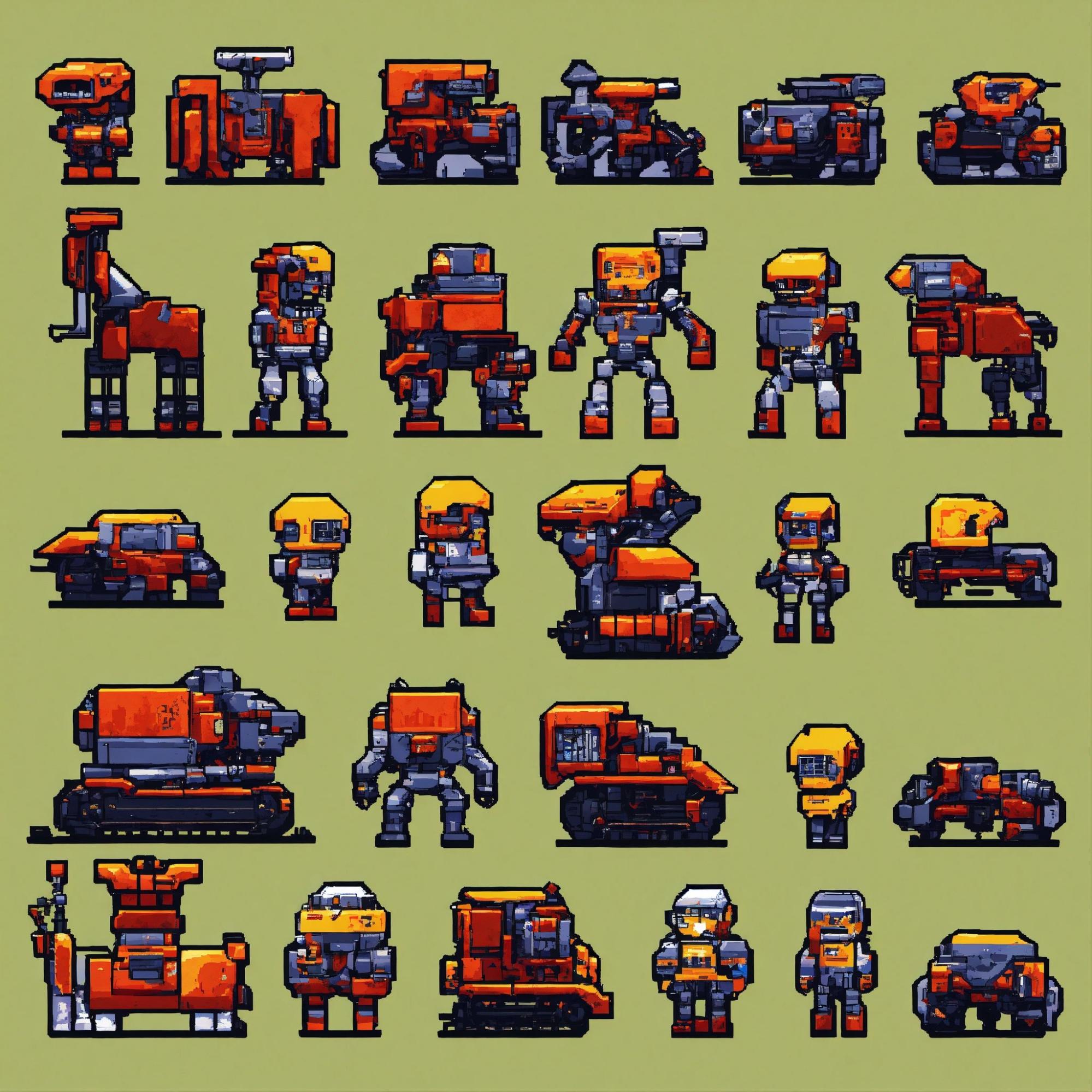 Pixel Art Example:the Pixel Art Robots