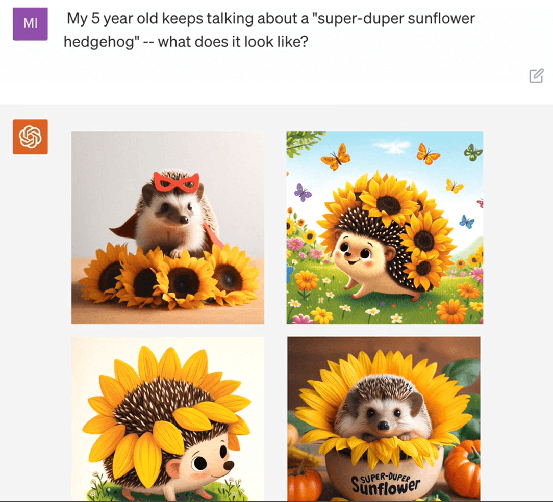 The example of Super-duper Sunflower Hedgehog