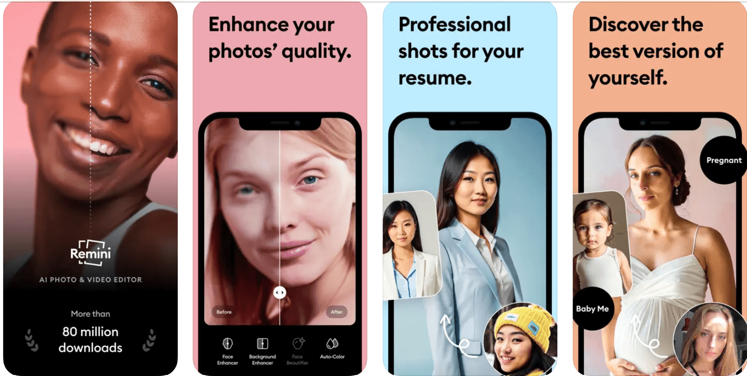 Remini - AI Photo Enhancer with 4.6★ Rating and Trendy Features