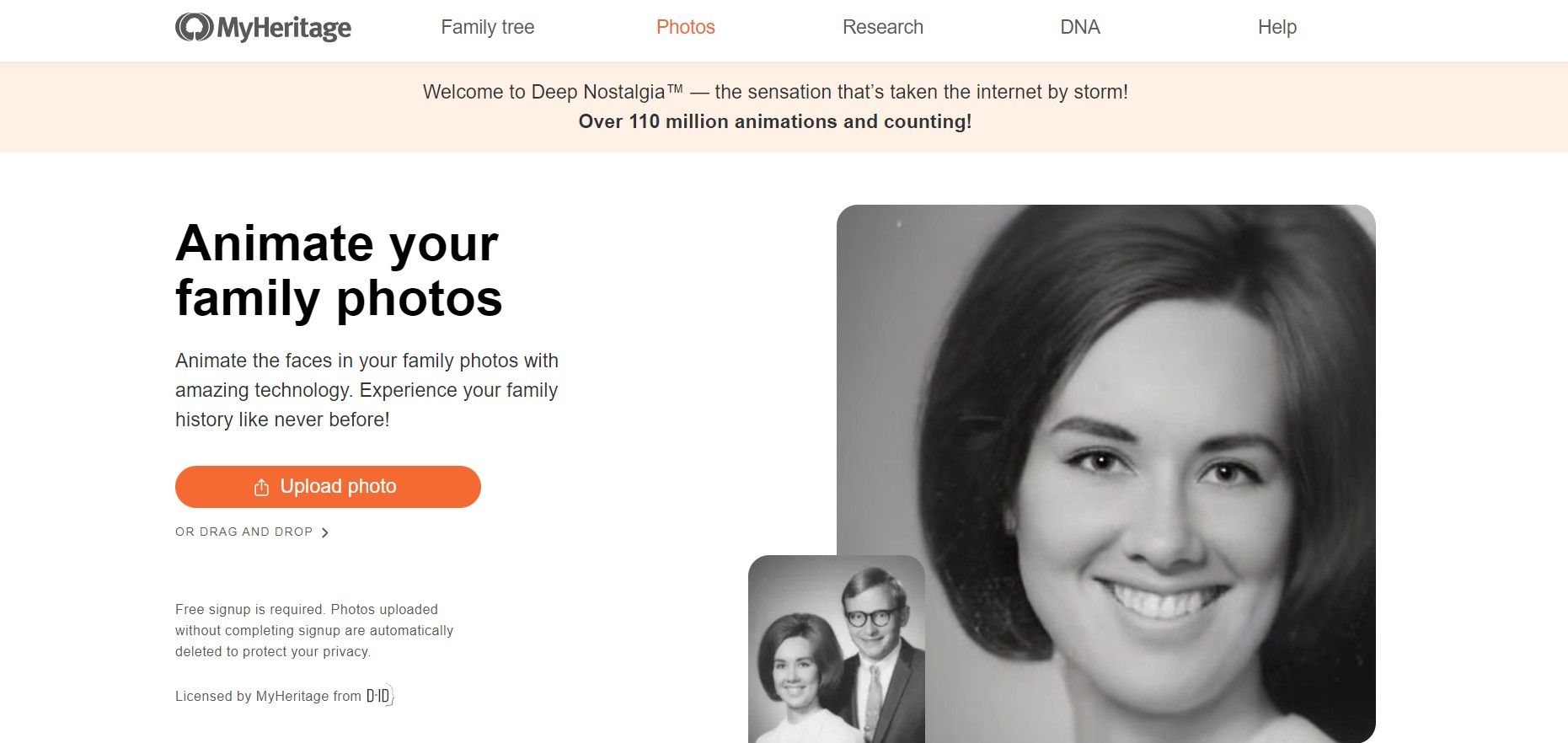 MyHeritage (Deep Nostalgia) - Photo Animation with Emotional Impact