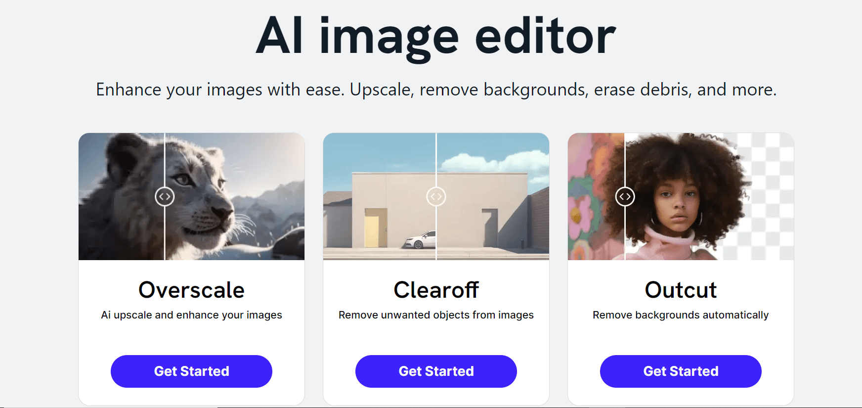 Interface of Imagewith.ai Image Editor