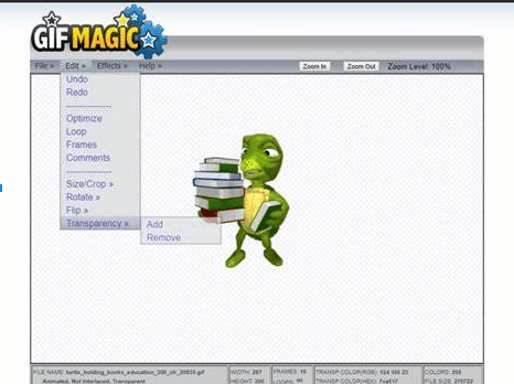 The interface of GIFmagic