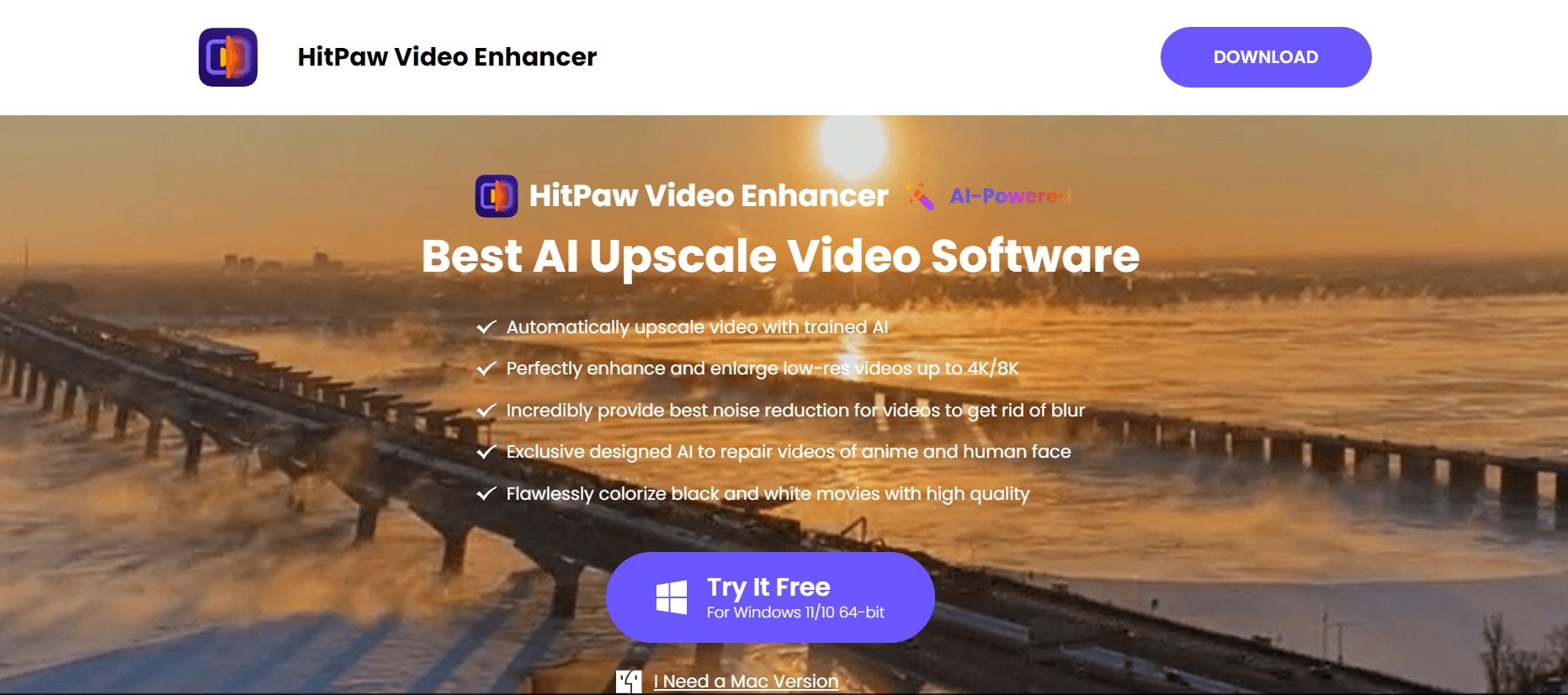 HitPaw AI Video Enhancer - Comprehensive Video Quality Enhancement and Colorization