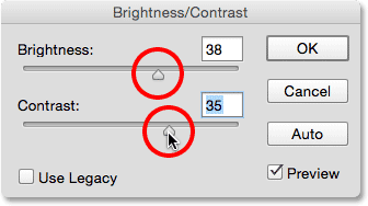 Adjusting brightness and contrast