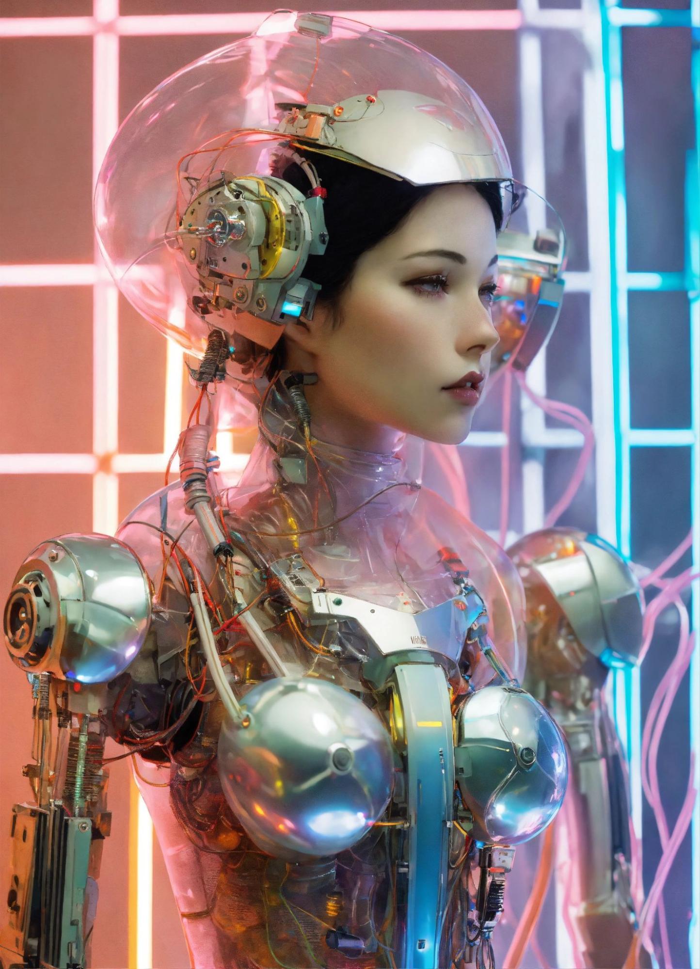 Cyborg astronaut woman