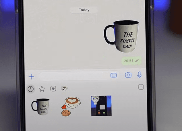 What the customer sticker looks like in a chat message below