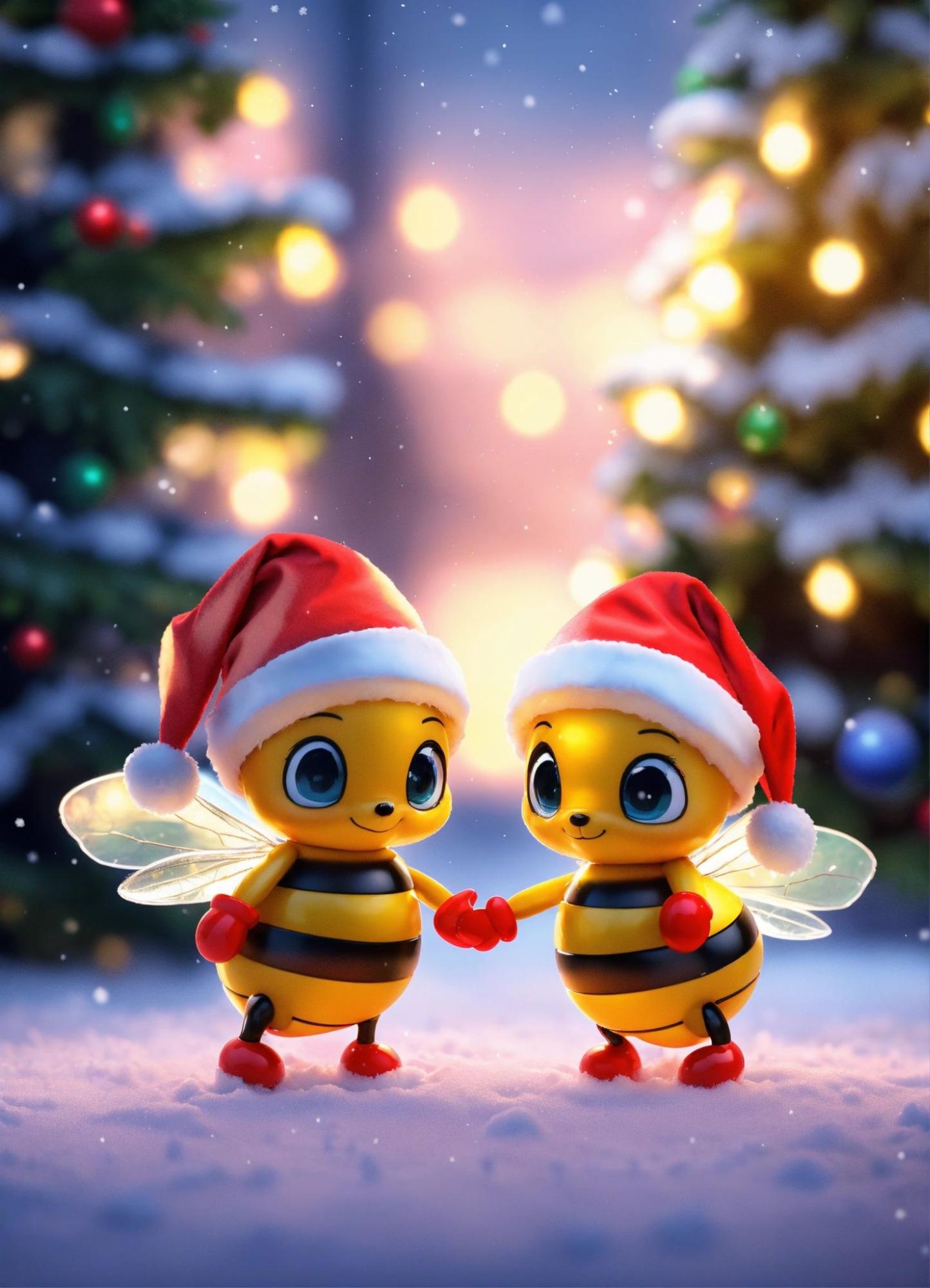 Holiday chibi bees