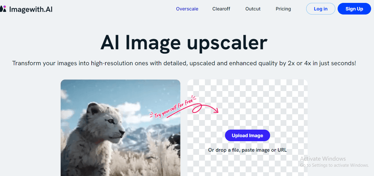 Upscalepics Alternatives - ImageWith.AI for Uniquely Large Image Compression