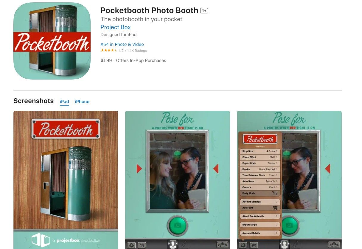 Pocketbooth - Nostalgic Vintage Photobooth Charm with a Modern Twist for iOS Devices