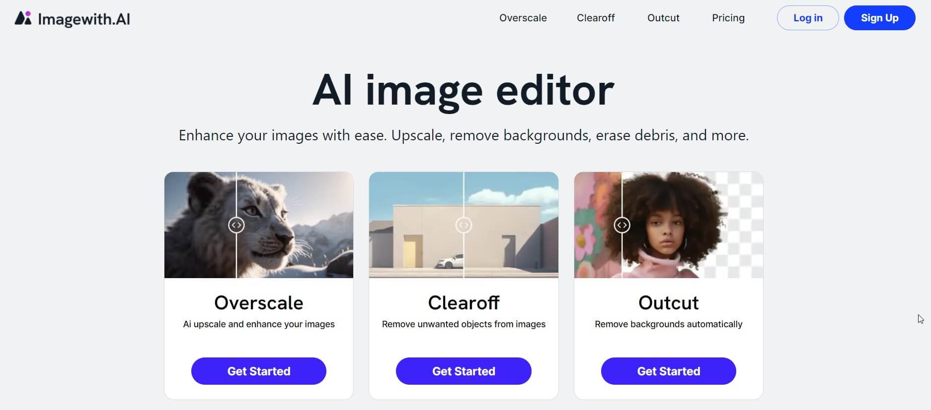 Imagewith.ai- photo editing tool with its intuitive design and advanced AI capabilities 