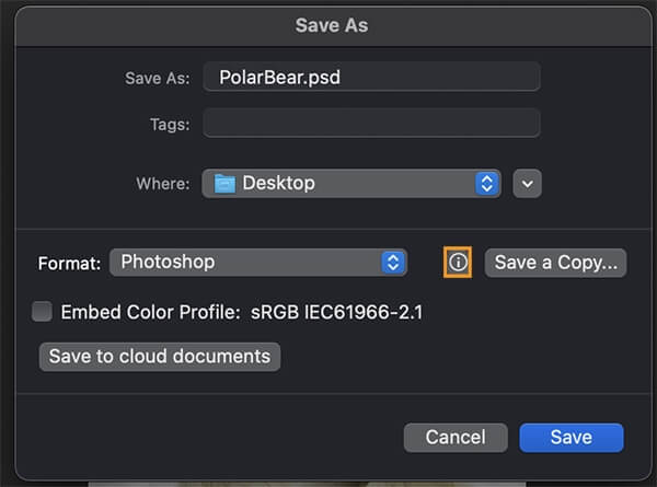 Go to File> Save As and choose the desired format to save the edited screenshot