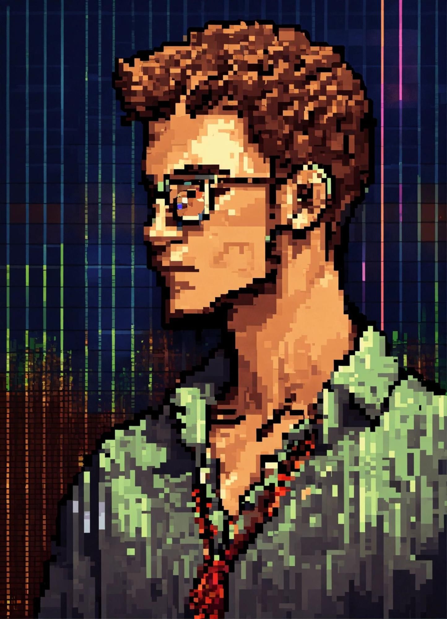Pixel Art Example: a Pixel Art Man