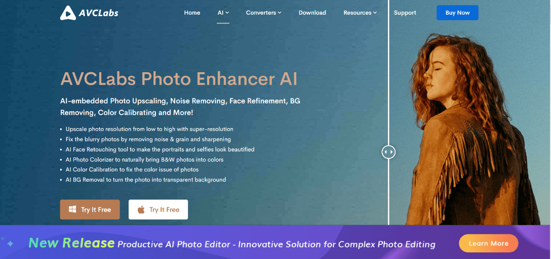 AVC Labs Photo Enhancer - AI Image Upscaler with Intelligent Noise and Grain Remover