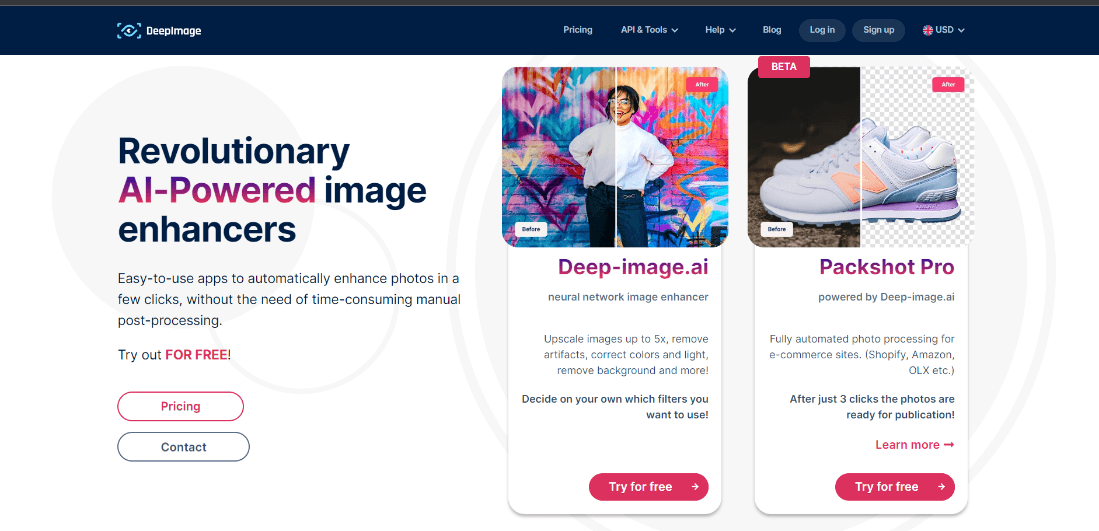 Deep Image AI Photo Enhancer - Efficient AI Image Resizer for Editing and Color Correction