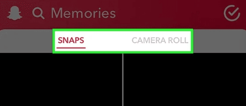Open your Memories and tap the SNAPS label