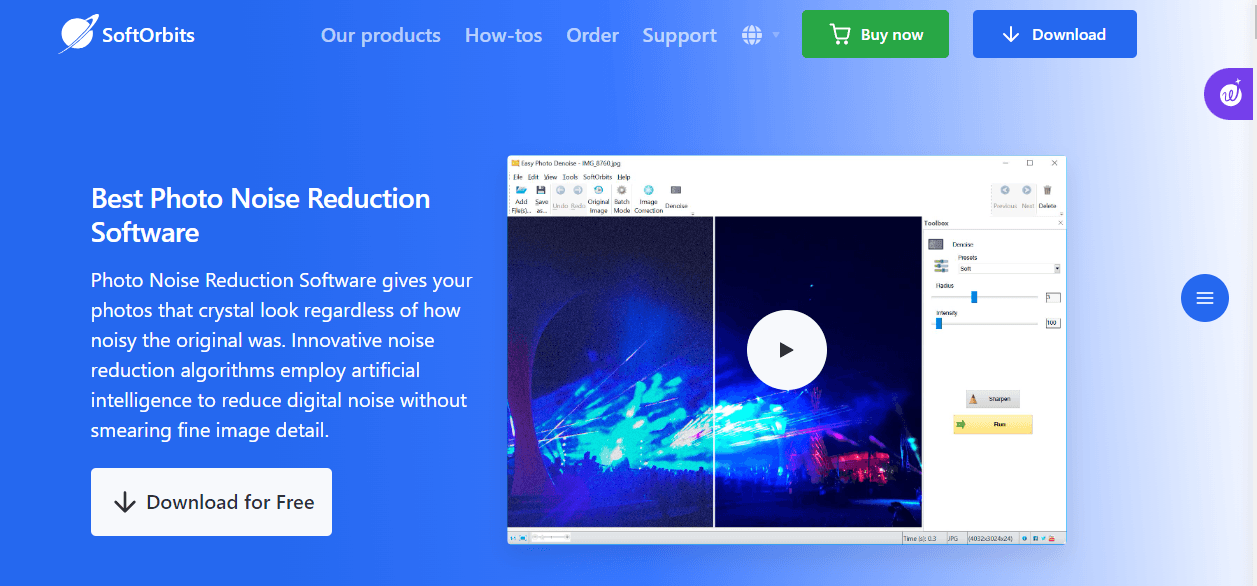  SoftOrbits Easy Photo Denoise - User-Friendly Interface for Effective Noise Reduction