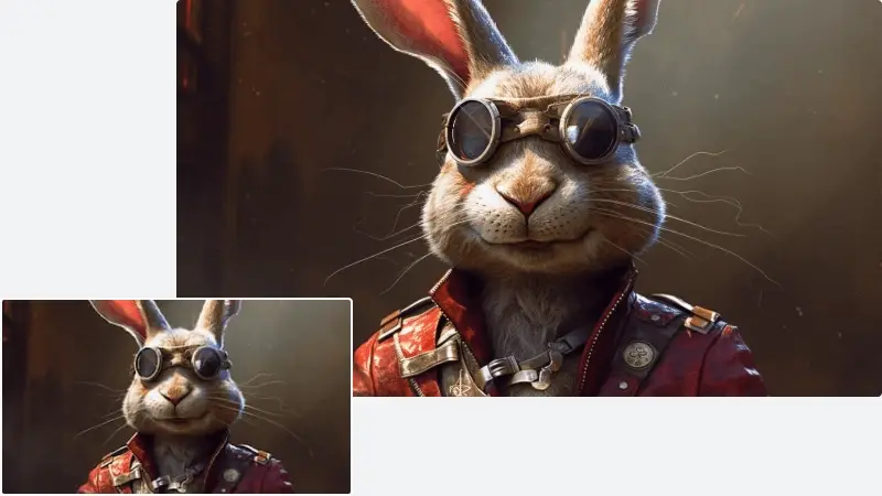 An illustration of a rabbit wearing sunglasses, upscaled for better clarity and detail.